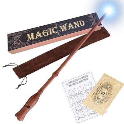 Harry Potter Cosplay-tillbehör: Magisk stav med ljus, Ljusstav, Magisk stavsljus, Förvaringspåse, Förpackningslåda (Luna) [Parallellimport]