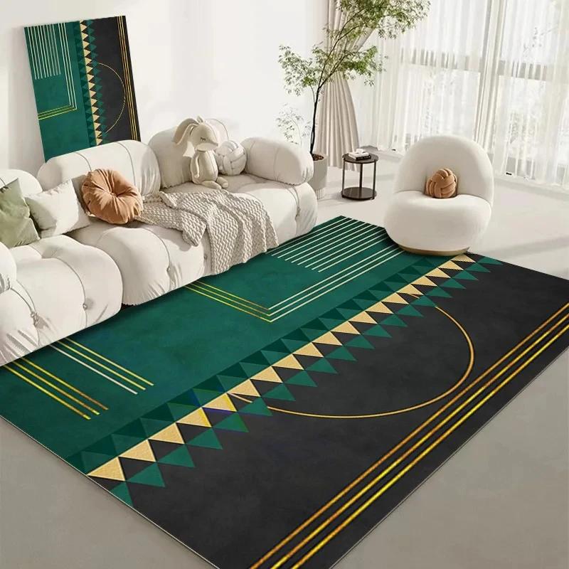 Green Mori Abstract Living Room Carpet Bedroom Study Full Floor Mat Home Decor Modern High Touch Office Carpet Home Decoration