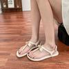Yuanlitong Flat-soled Sandals Female Toe Fairy Style Temperament Soft-soled Slippers Female Summer Versatile Casual Cool Slippers Female