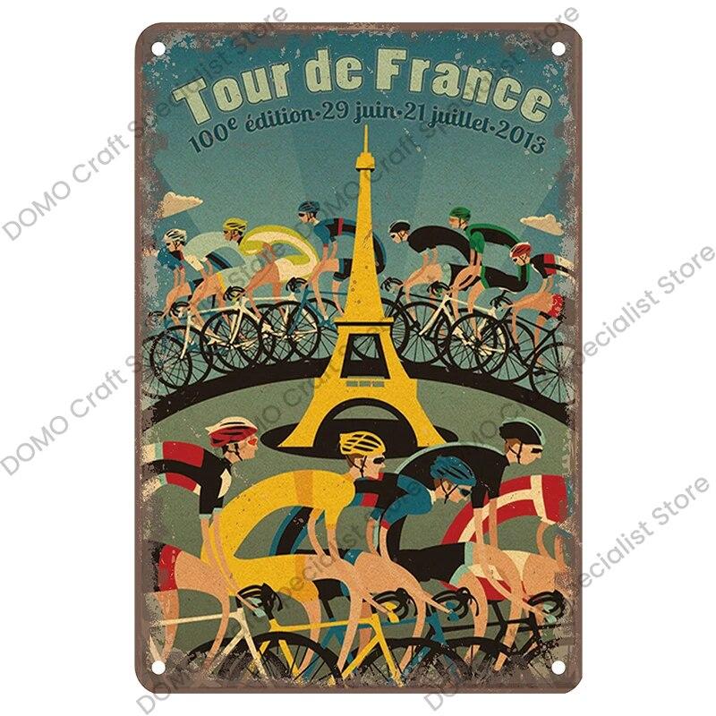 Hisun Tin Sign Vintage Bicycle Poster Metal Signs Plaque Retro Bike Cyclocross Metal Plate Tin Sign Garage House Wall Decor Xcm
