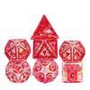Cusdie Sharp Edges Dice DND Patterned D&D Dice Board Games 7 Handcrafted Polyhedral Dice Set for Role Playing Game Pathfinder