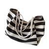 Sac à Bandoulière en Toile Mode Rayé Style Coréen Grande Capacité Sac de Voyage Shopping Quotidien pour Femmes Décontracté Simple