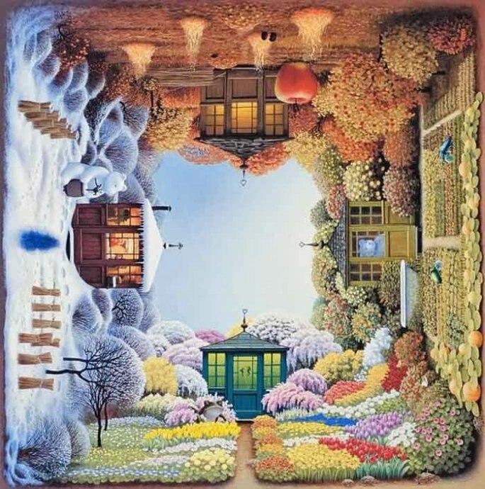5D DIY Diamond Painting Four Seasons Scenery Diamond Embroidery Cross Stitch Full Round Drill Home Decor Manual Art Gift
