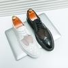 Summer Men's British White Brock Leather Shoes Casual Pointed Hollow Business Trend Mesh Hollow Shoes Leather Shoes