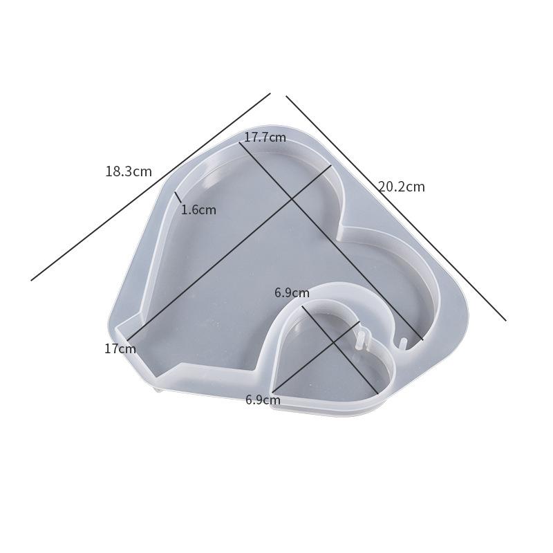 WTEMPO DIY Epoxy Resin Molds Kit with Colorful Bead Chains Big Heart Small Heart Shaped Design with Base Hanging Photo Frame Molds