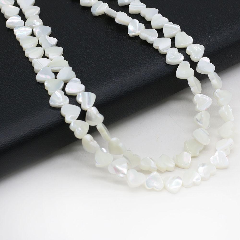 1Strand Natural Freshwater Shell Beads White Heart-Shaped Isolation Beads For Jewelry Making DIY Necklace Earrings Bracelet Beads Accessories