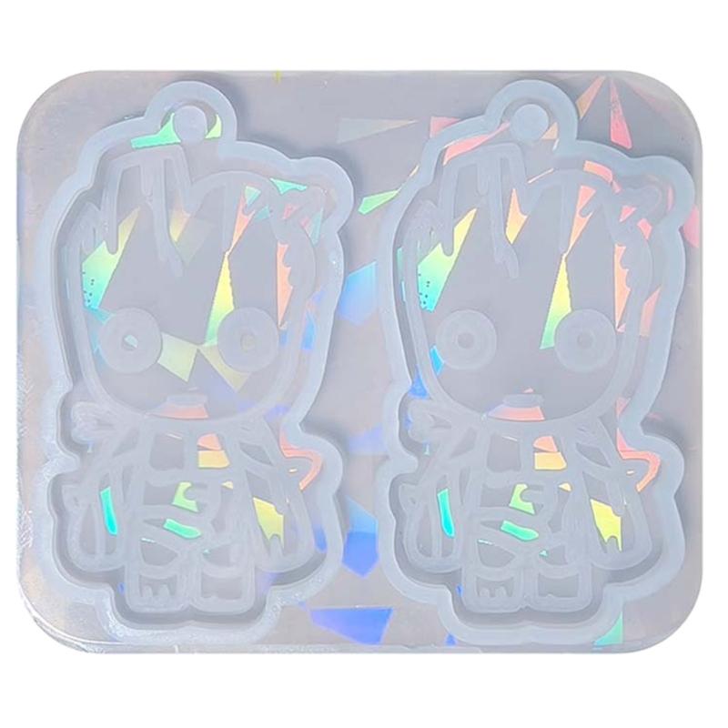 Small Tree Man Shaped Silicone Mold Handmade Pendant Mould Jewelry Ornament Casting Moulds Handmade Keychain Molds