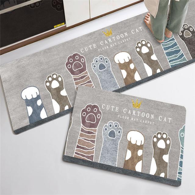 Washable Kitchen Floor Rugs Cute Anti -Slip Long Rug Mat For Kitchen Decoration Outdoor Doormat Interior Entrance Door Mats