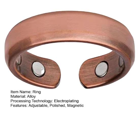 Dame Magnetisk Ring Justerbar Åpningsdesign Polert Glatt Elektroplettert Legering Enkel Stil Finger Smykker for Fest Hverdagsliv Date