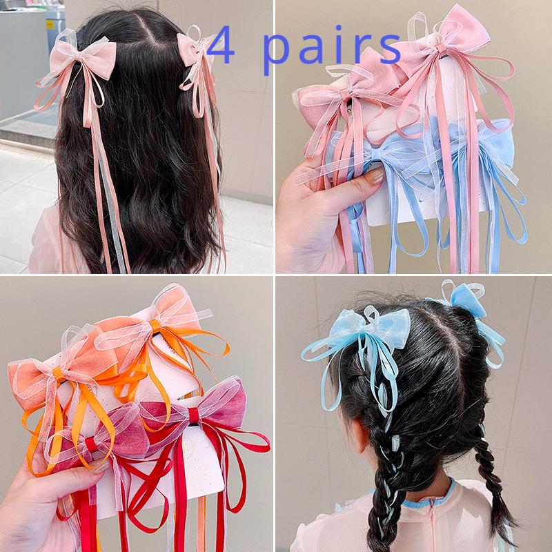 

Детская супер фея бант лента шпилька для волос детский китайский стиль плетеный головной убор для девочек старинный стиль ханьфу шпилька для волос