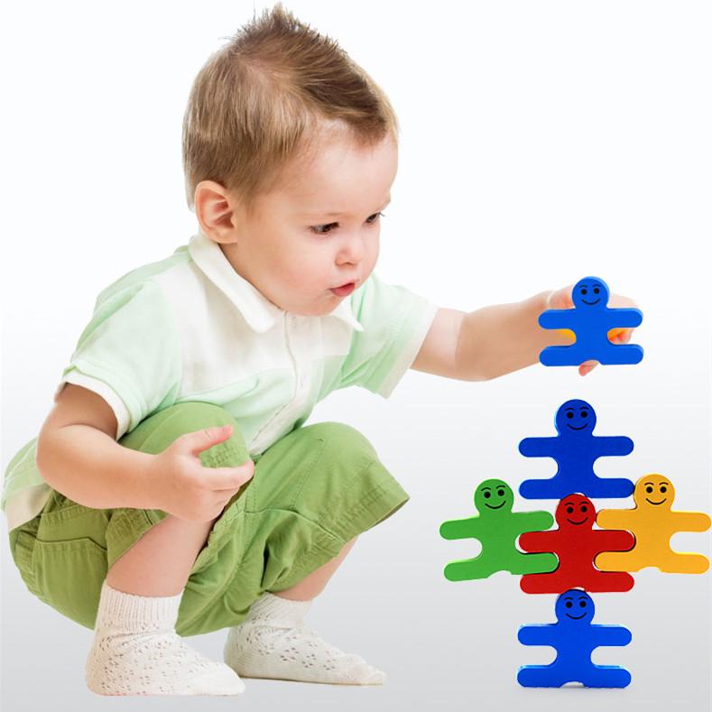 Creative Balance Little People Wooden Building Blocks: Interactive Educational Toy for Early Childhood Development and Stack High Games