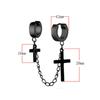 Titanium Steel Tassel Cross Dangle Earrings Women Ear Clip Korean Stud Earrings Men Ear Cuff