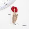 European Style Silent Hand Brooch: Niche Design Rhinestone Lapel Pin
