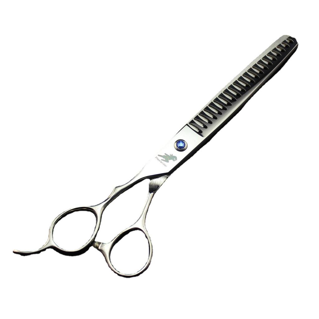 7.0 inch, bright left hand 4 packs, high-end pet beauty scissors, straight scissors set, dense teeth, fish bone teeth 7H