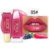 JULYSTAR Juice Lipgloss Natural Long-Lasting Moisturizing Mirror Lip Oil Fruit Flavored Plumping Water Glossy Tinted Liquid Lipstick Makeup 5ml