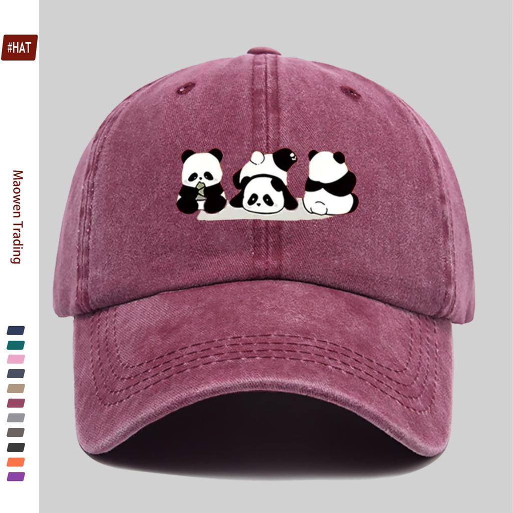 Pc Cartoon Cute Panda Pattern Printed Baseball Cap with Adorable Panda Design Sun Hat Comfortable And Lightweight Adjustable S