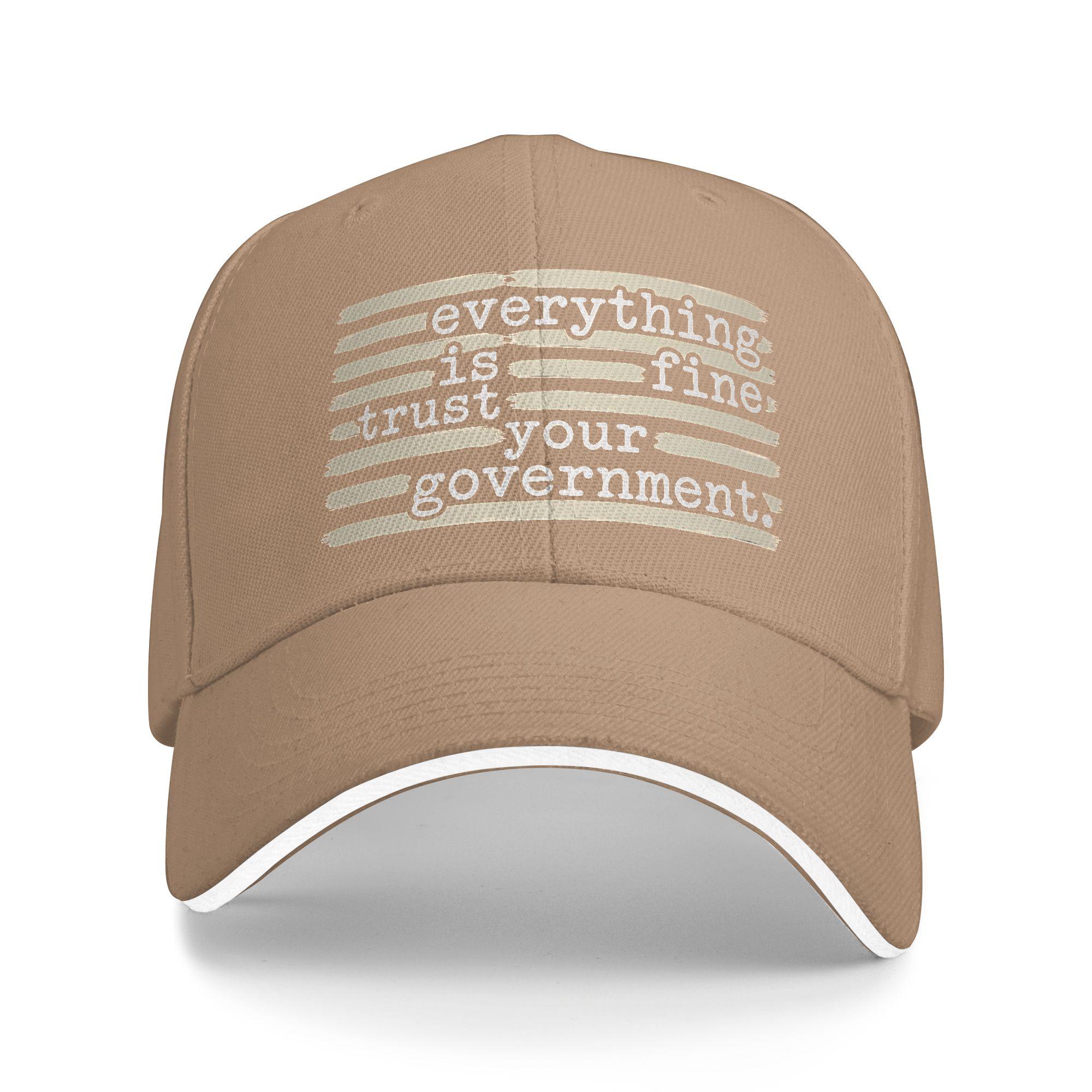

Everything Is Fine Trust Your Government Redacted Casual Baseball Cap Spring Trucker Hat Sun Hunting Hip Hop Hats Baseball Caps As Picture хаки
