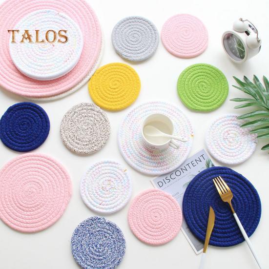 Stolní podložka opakovaně použitelná bavlněná podložka proti opaření Praktická ručně tkaná izolační podložka Jídelní dekorační podložka pod bar