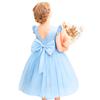 Dress for Tulle Skirt Baby [Perriberry] Girls, Children, Recitals, Piano, Formal, Weddings, Kids, Princess, (120, Blue)