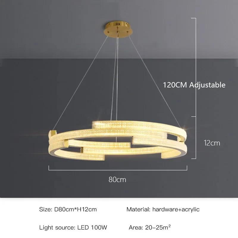 Modern Light Luxury Living Room LED Chandelier Bedroom Dining Room Crystal Light Geometric Design Home Decoration Chandelier