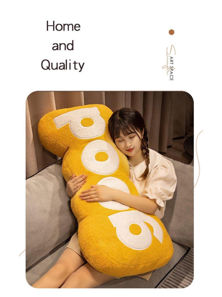 Creative Personality Plush Toy Throw Pillow - Removable & Washable Long Backrest for Girls' Beds