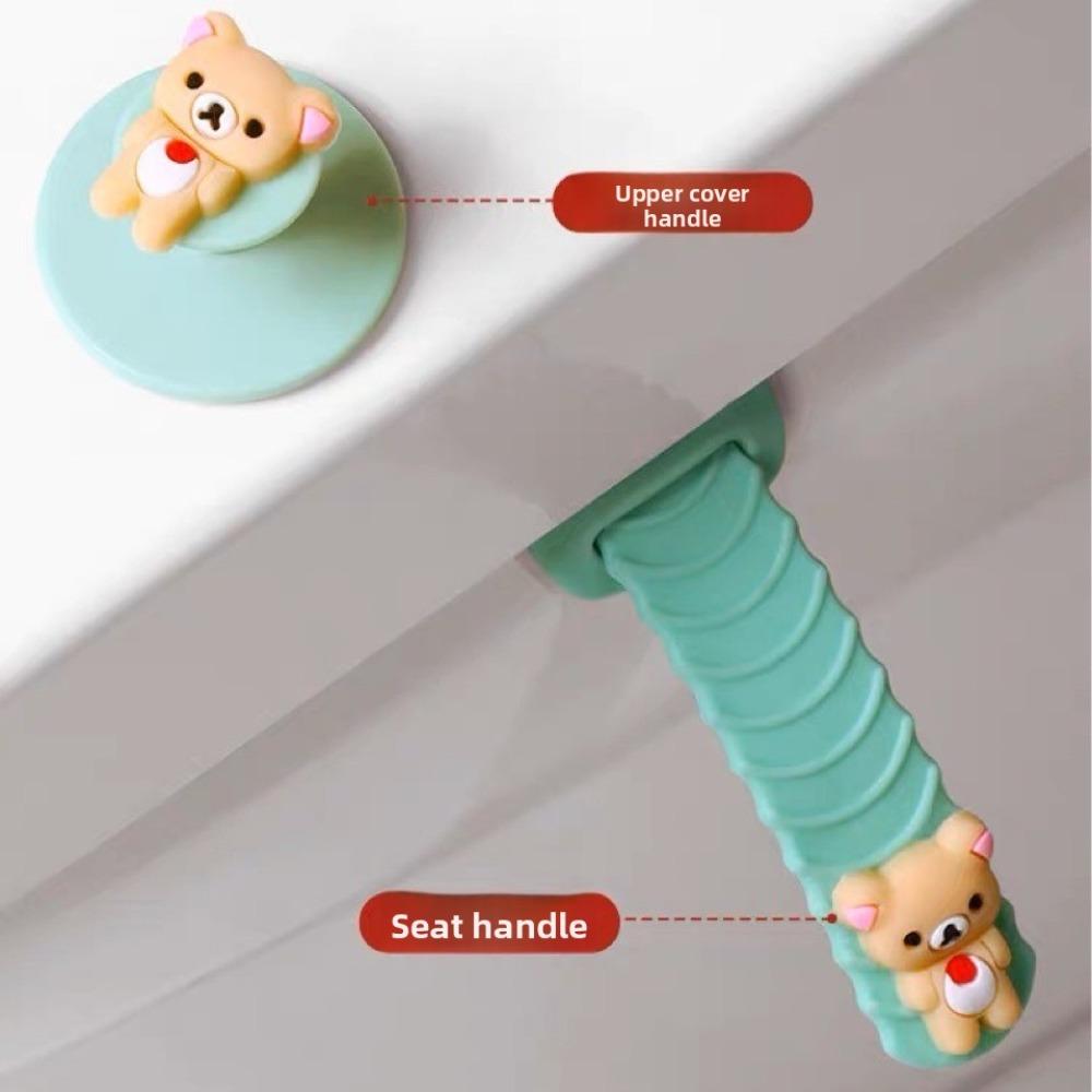 2 Stück Set Toilettensitzheber Griff Silikon Rutschfest Multifunktionale Hebevorrichtung Vermeiden Sie Berührung Deckel WC Badezimmer Zubehör Sets