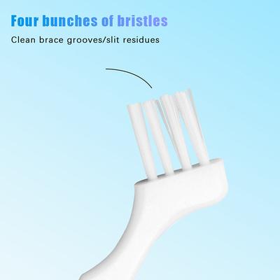 10 Stück Mini Zahnersatzreinigungsbürste Zahnbürsten Falsche Zähne Bürste Mehrschichtige Borsten Rutschfest Ergonomisch Kieferorthopädische Mundpflege
