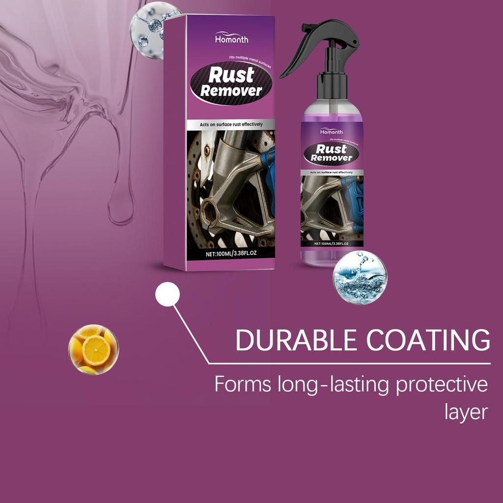 Homonth Rust Remover  for Car Metal Furniture and Tools Removes Rust and Forms Protective Layer 100ML