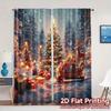 2pcs,Curtains Christmas Tree Sleigh Gift (2) Fashionable Popular Curtains Versatile Polyester Fabric Curtains All Seasons