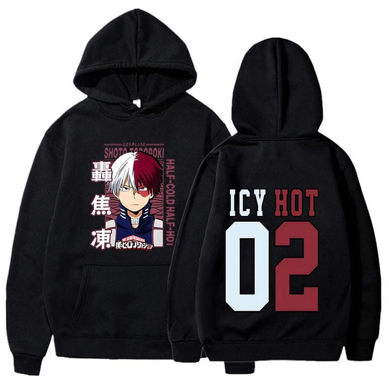 

Новая толстовка с капюшоном Todoroki Shoto Print для женщин XS чёрный