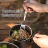 Lightweight Portable Titanium Tableware Set - Outdoor Camping Spoons Forks Chopsticks Western Food Knife Home Sanding Soup Spoon