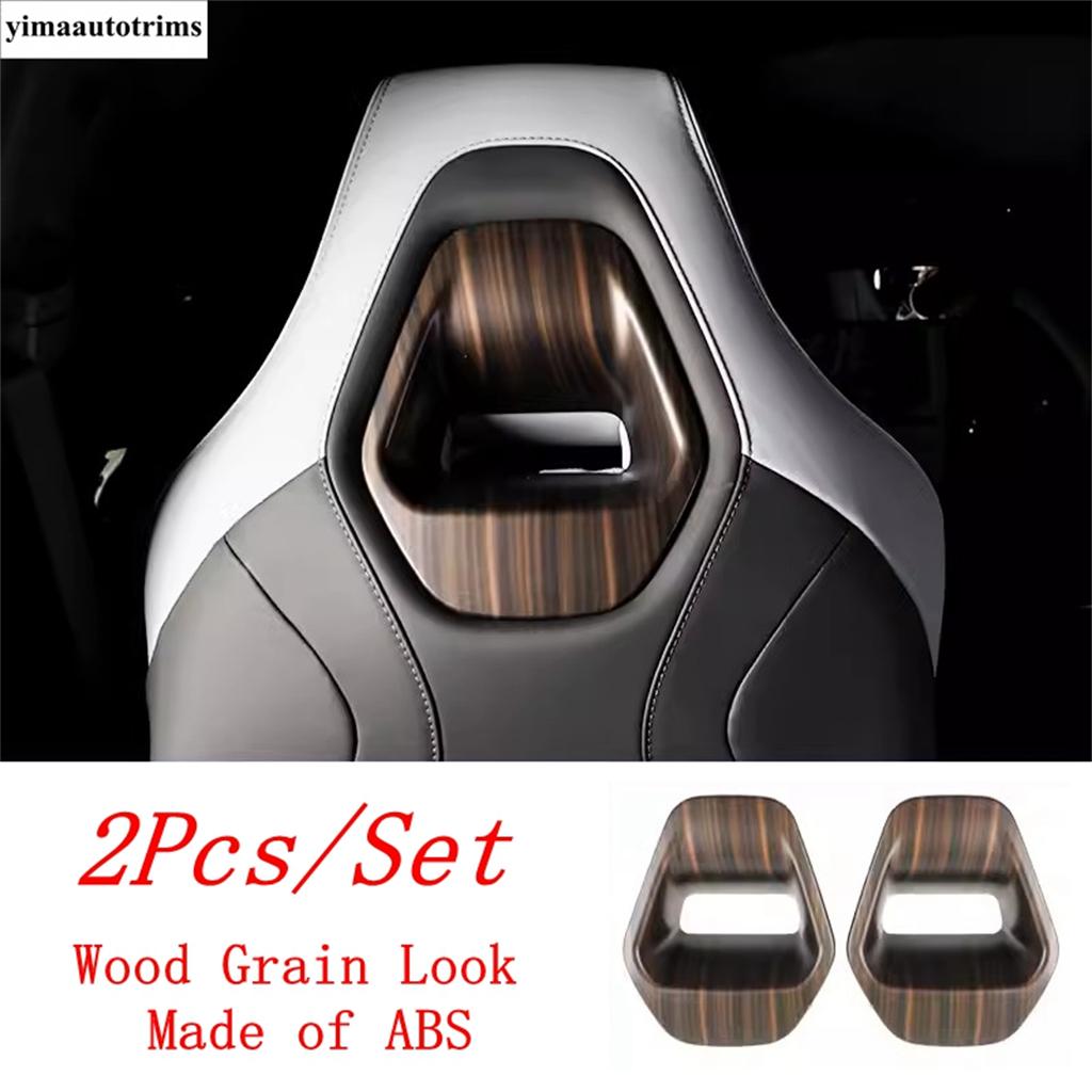 Car Seat Head Pillow Headrest Adjust Button Sequ Decoration Cover Trim For BYD Seal EV   2024 Wood Grain Accessories
