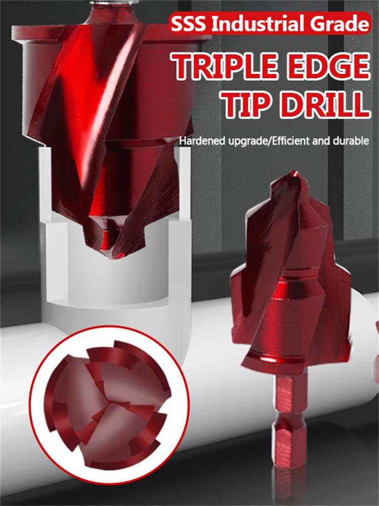 3Pcs PPR Lifting Stepped Drill Bit Hexagon Shank Water Pipe Connection Tool 20/25/32/40/50/63mm Stepped Drill Bit Drilling Tools