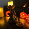 Crafts Resin Halloween Pumpkin Candle Holder Creative Funny Pumpkin Candlestick Portable Spooky Pumpkin Tea Light Holder Home