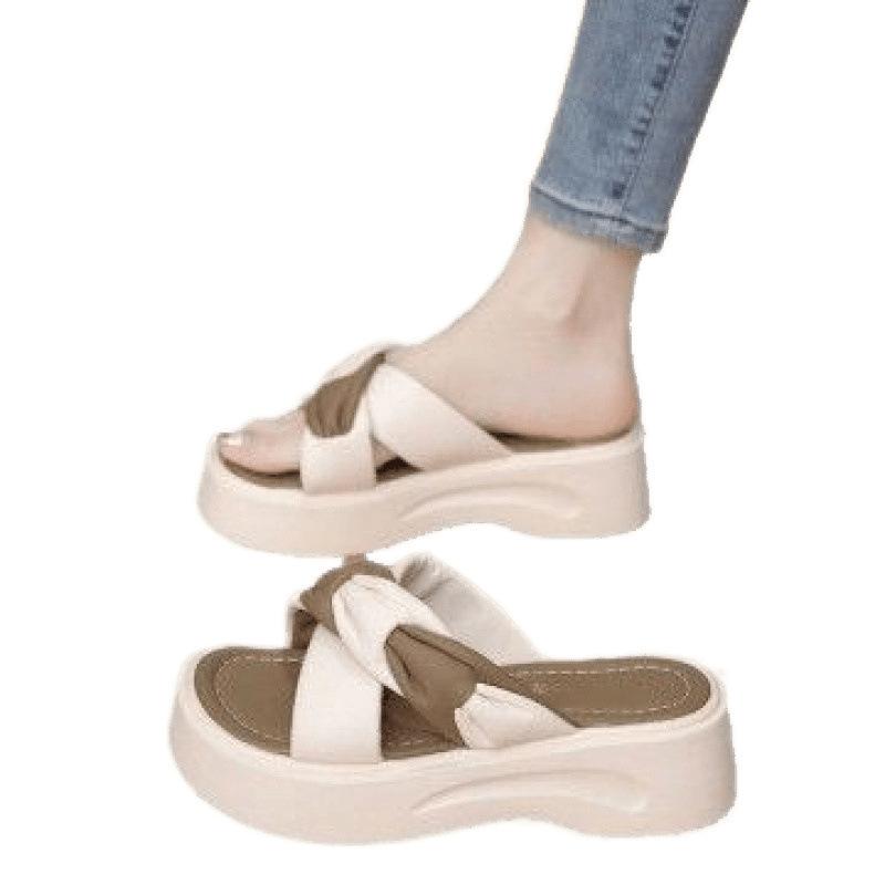 Summer wear popular cool slippers women's design sense niche 2025 new thick-soled sandals drag soft-soled women's slippers