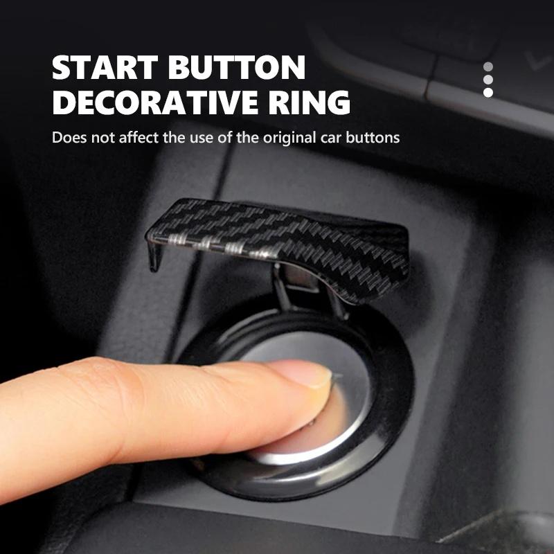 Car Engine Start Stop Button Cover Decorative Ring for Jeep Renegade Wrangler JK JL Grand Cherokee Compass Patriot Liberty