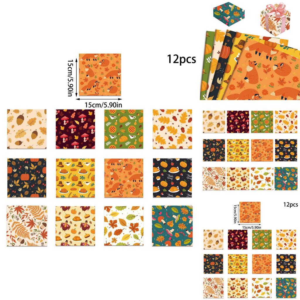 Geschenkpapier-Set mit Kürbismotiven für Thanksgiving – ideal zum Selbermachen von Geschenkverpackungen und Partydekoration