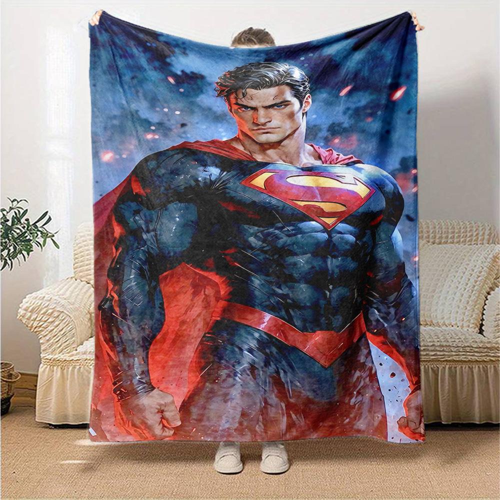 1pc Brave Superman Flannel Blanket Soft Warm Throw for Home, Office, Travel, All-Season Cozy Bedding GiftL1312