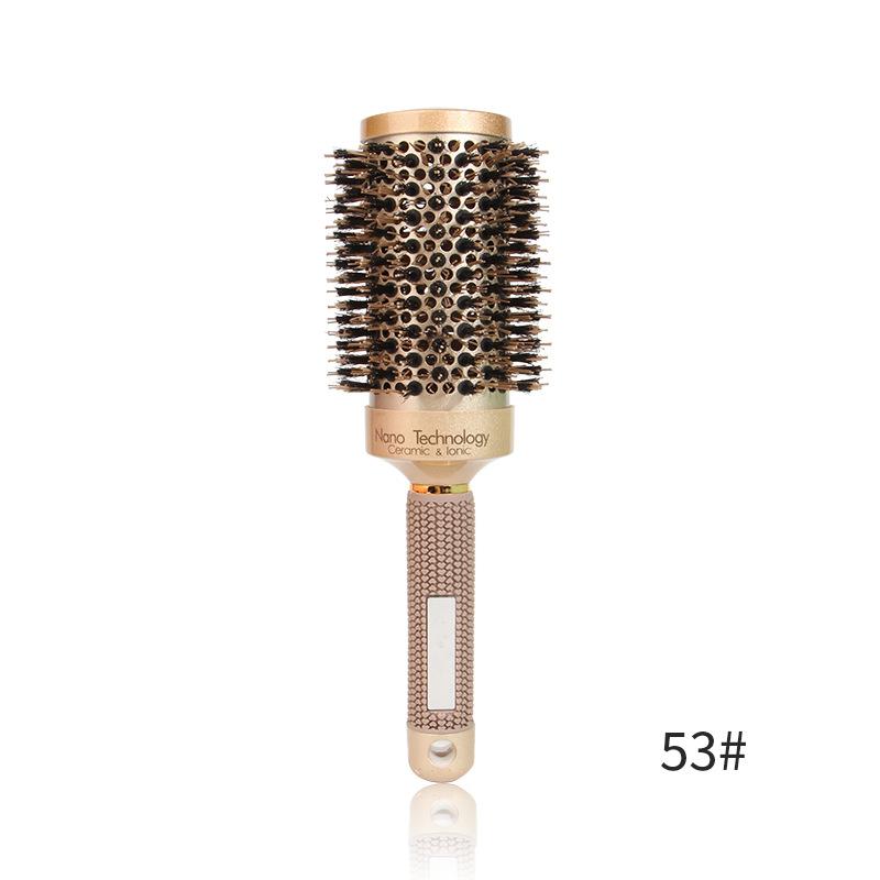 

Расческа для женщин с круглой щетиной из щетины кабана для укладки и завивки феном НОВАЯ 53#