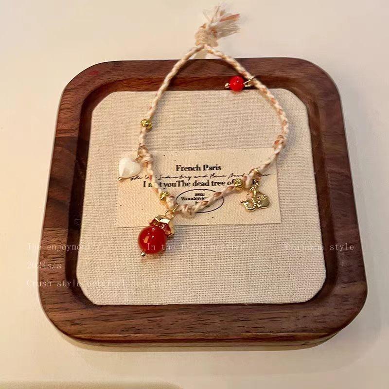 Bohemian Color Ethnic Style Hand-Woven Beaded Bracelet French Holiday Style Adjustable Bracelet Summer