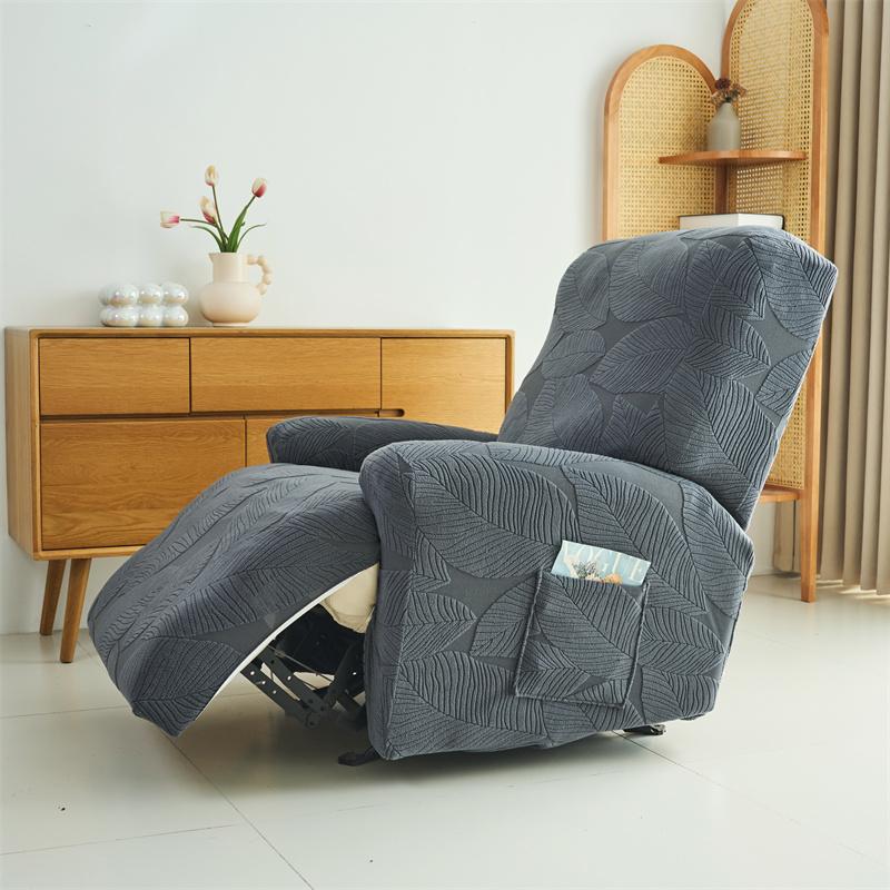 1/2/3-Sitzer geteilte Relax-Sofabezüge Jacquard Stretch Sesselbezug mit Seitentasche Abnehmbarer Sesselbezug für Zuhause