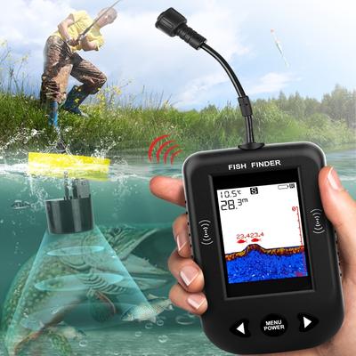 Taşınabilir Balık Bulucu Balıkçılık Sonarı Sesli Alarm Yüksek Kaliteli Renkli HD Ekran Kablolu Alarm Dönüştürücü Balık Bulucu Balıkçılık Yankı Seslendirici
