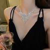 Luxury Temperament Shining Brightly Full Rhinestone Multi-layer Tassels Chain Necklace for Women Bride Wedding Banquet Jewelry
