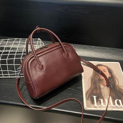 Cowhide Single Shoulder Women's Bag Compartment Single Shoulder Crossbody Women's Fashion Trend Simple and Practical Shell Bag