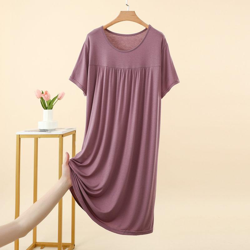 Modal Casual Loose Dress Plus Size Summer Women's Homewear Sleepdress Lightweight Nightgown Comfort Loungewear