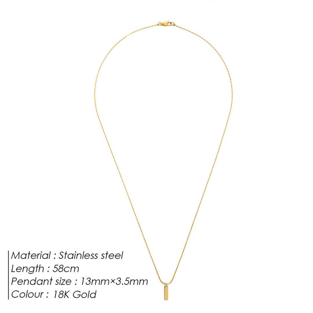 Minimalist Cross-Border Brick Necklace - Hip-Hop Clavicle Chain, Light Luxury Sweater Accessory