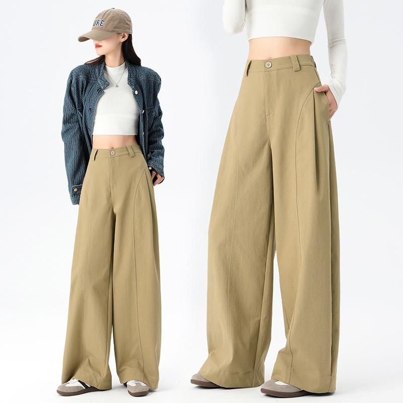 Womens High-Waisted Wide-Leg Trousers 2026 Casual Loose Pants