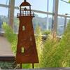Metal Lighthouse Garden Stake with Ground Insert Base, Plant Climbing Frame for Flower Area, Lawn Edge, Yard Line, and Outdoor Display