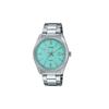 Wasserdicht 50M Quarz Stahlarmband Herren und Damen Gleicher Stil Blaues Zifferblatt MTP-1302PD-2A2