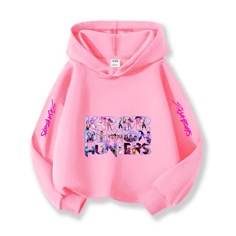 2025 Popular Kpop Christmas Casual Children's Hooded Sweatshirt Korean Wave Style Limited Edition Witch Hunting Fan Essential Girl Top